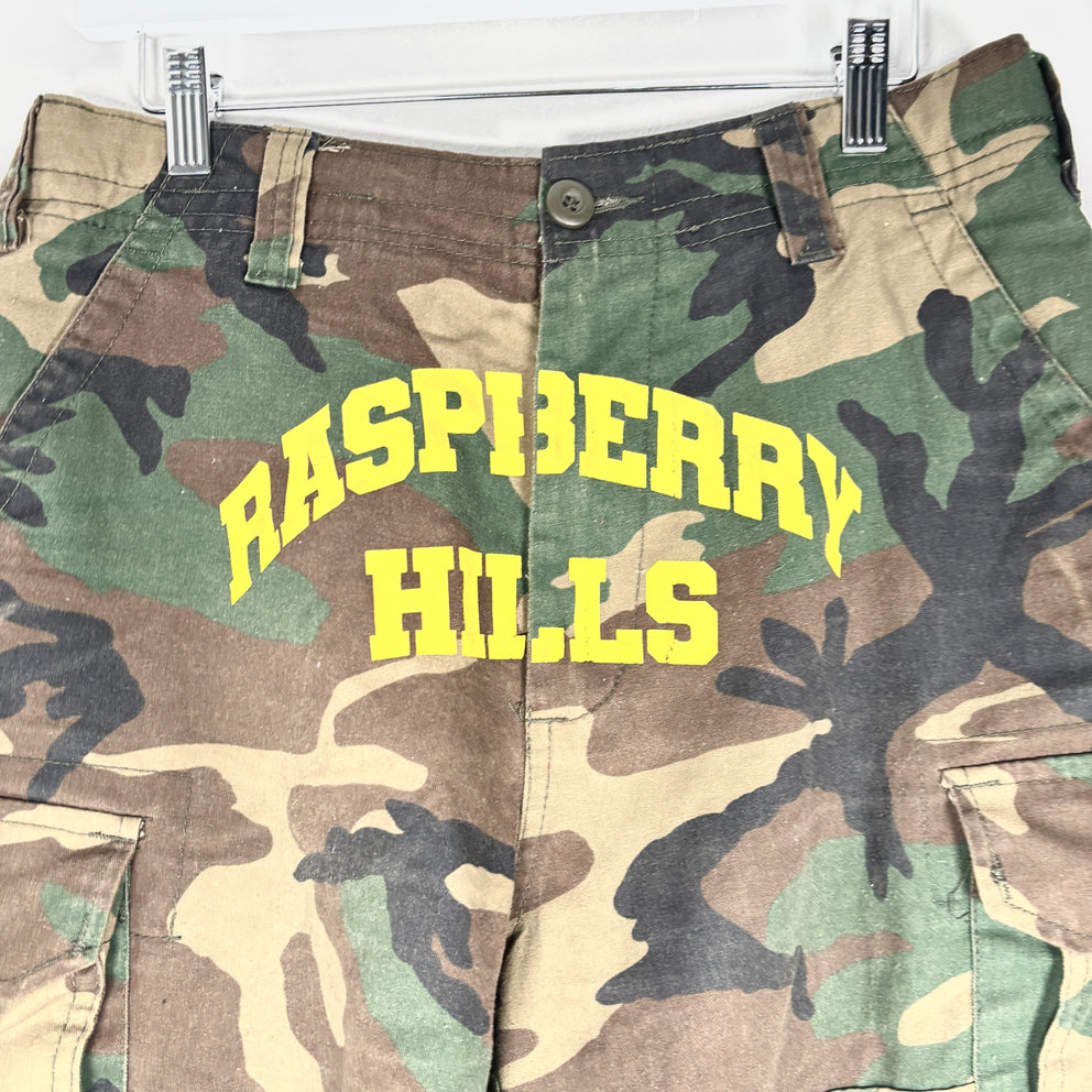 Raspberry Hills Camo Logo Shorts Size S