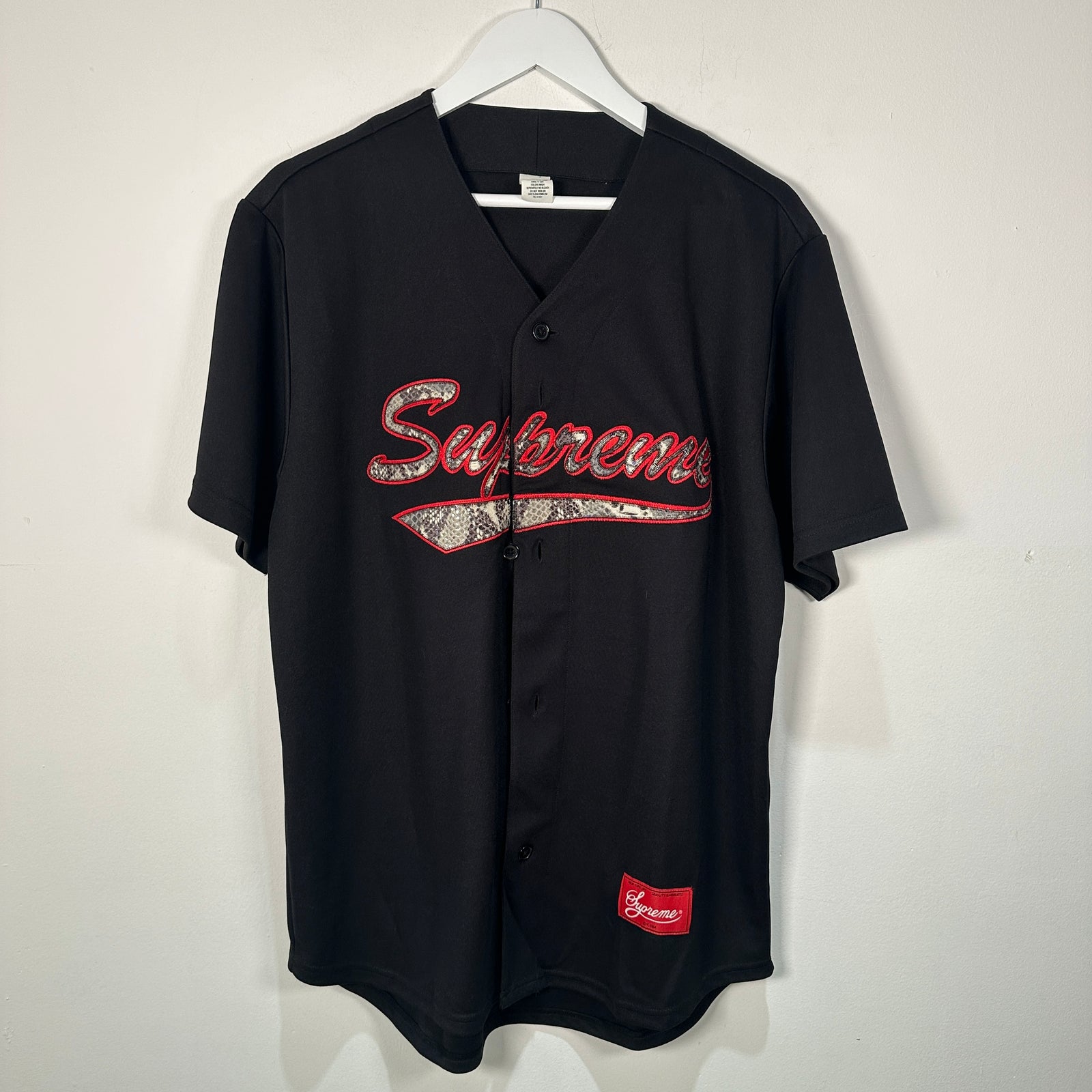 Supreme Python Spell Out Logo Black Jersey Size L