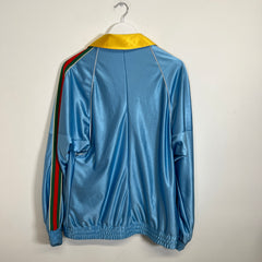 Gucci Shiny Jersey Web Blue Pullover Size S