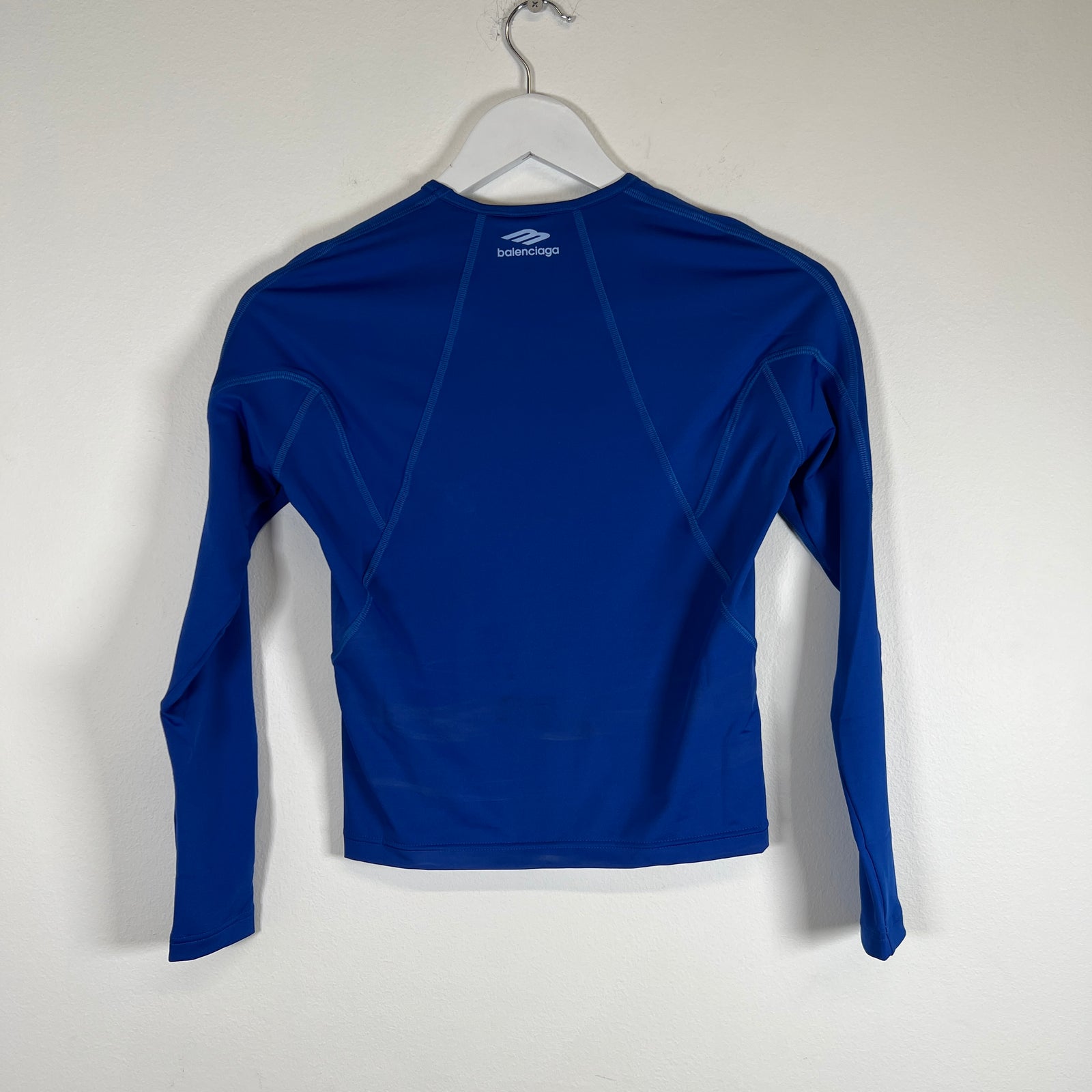 Balenciaga Blue Cropped LS Top Sz S