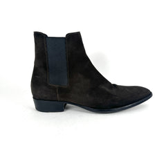 Saint Laurent Chocolate Suede Chelsea Boot Size 43