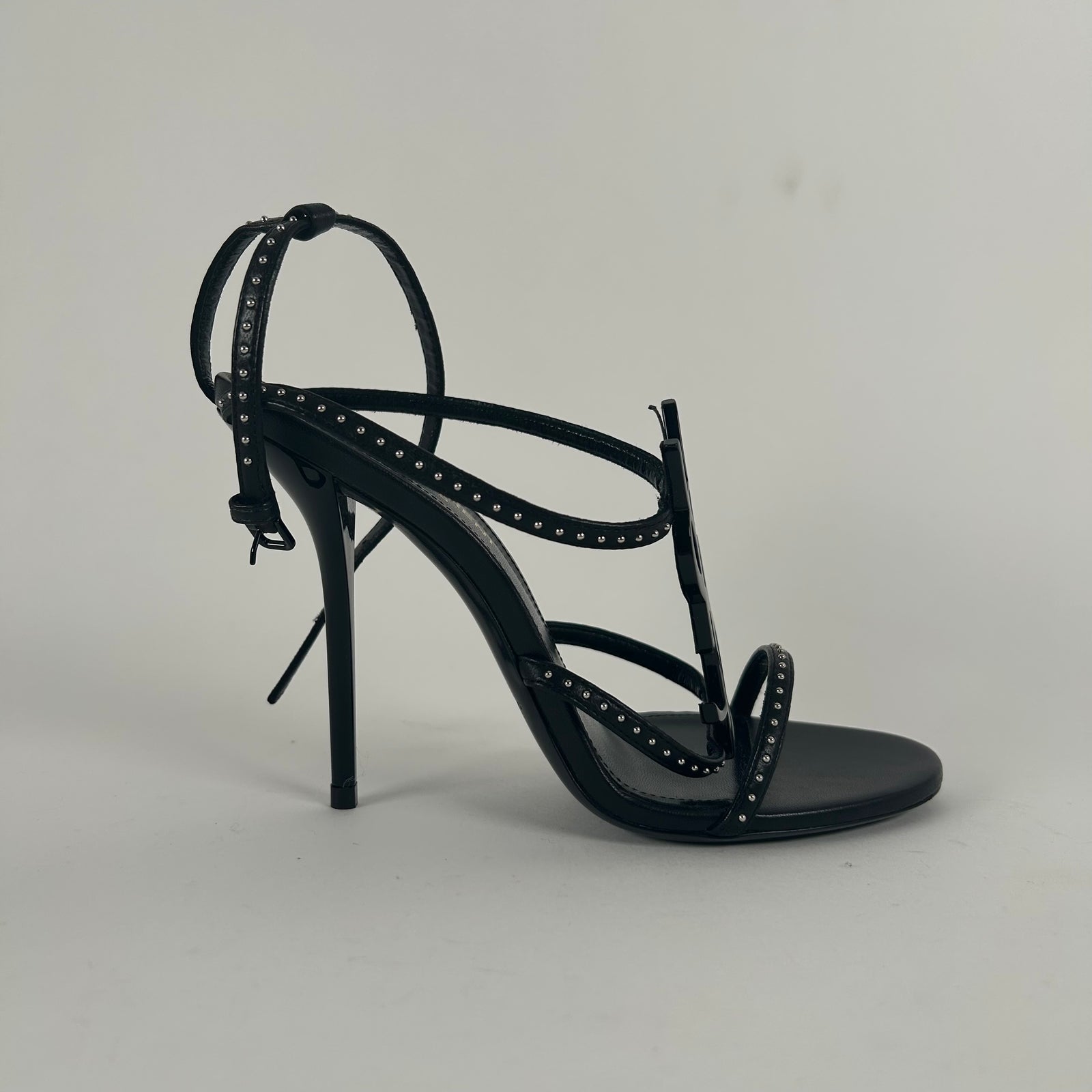 Saint Laurent Black Studded Cassandra 110 Size 36.5