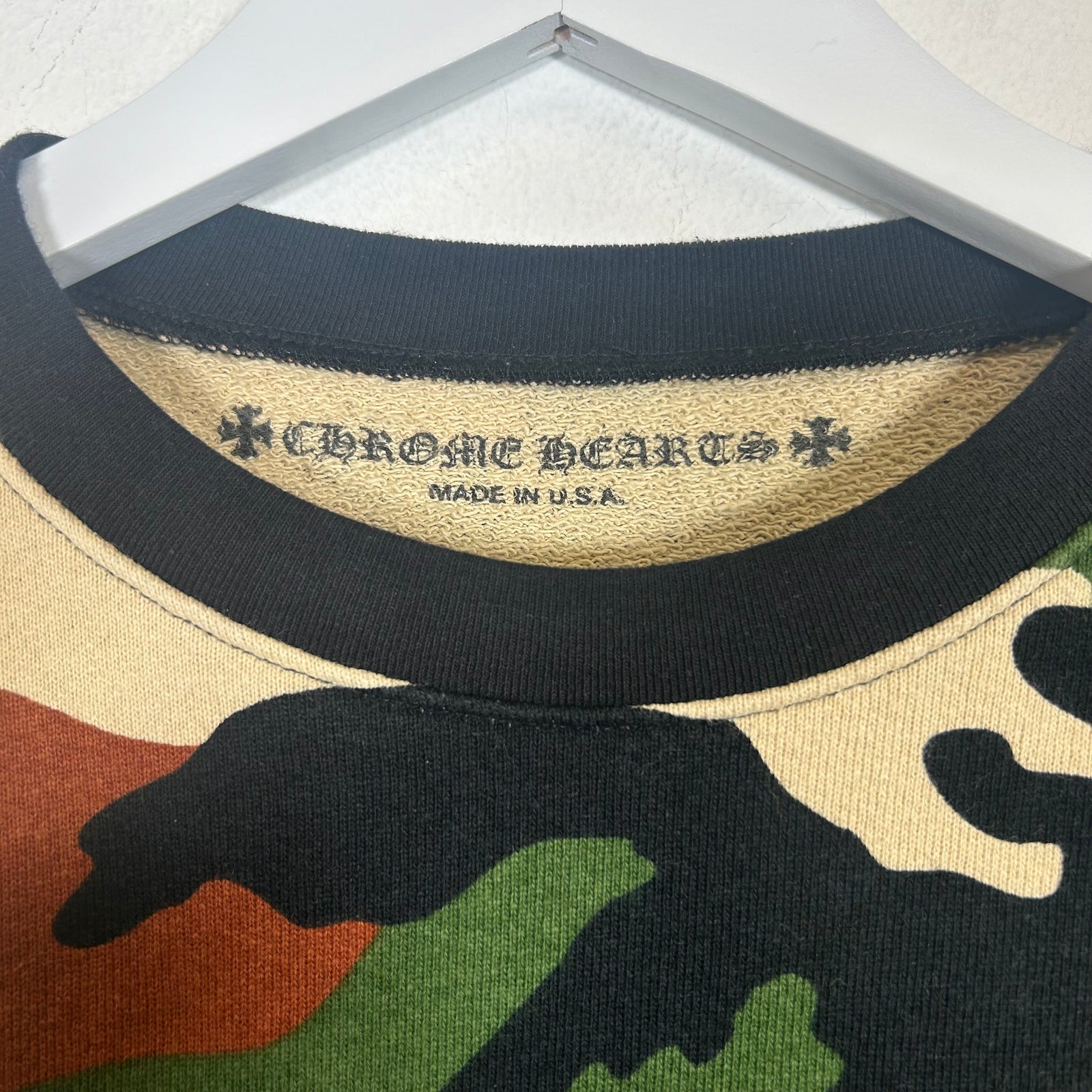 Chrome Hearts Camo Matty Boy Caution Crewneck Size M