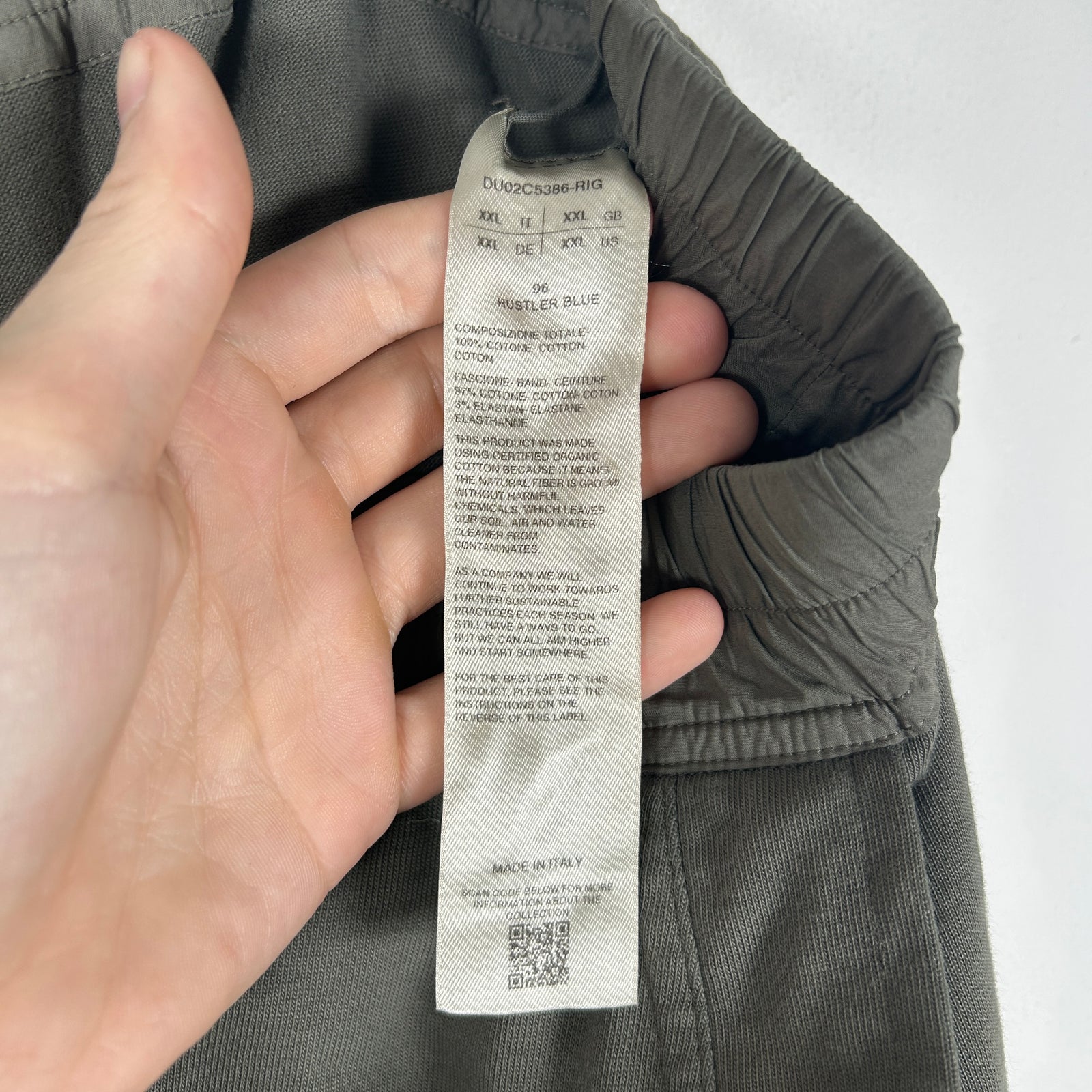 Rick Owens DRKSHDW Hustler Blue Mastodon Cargo Sweats Size XXL