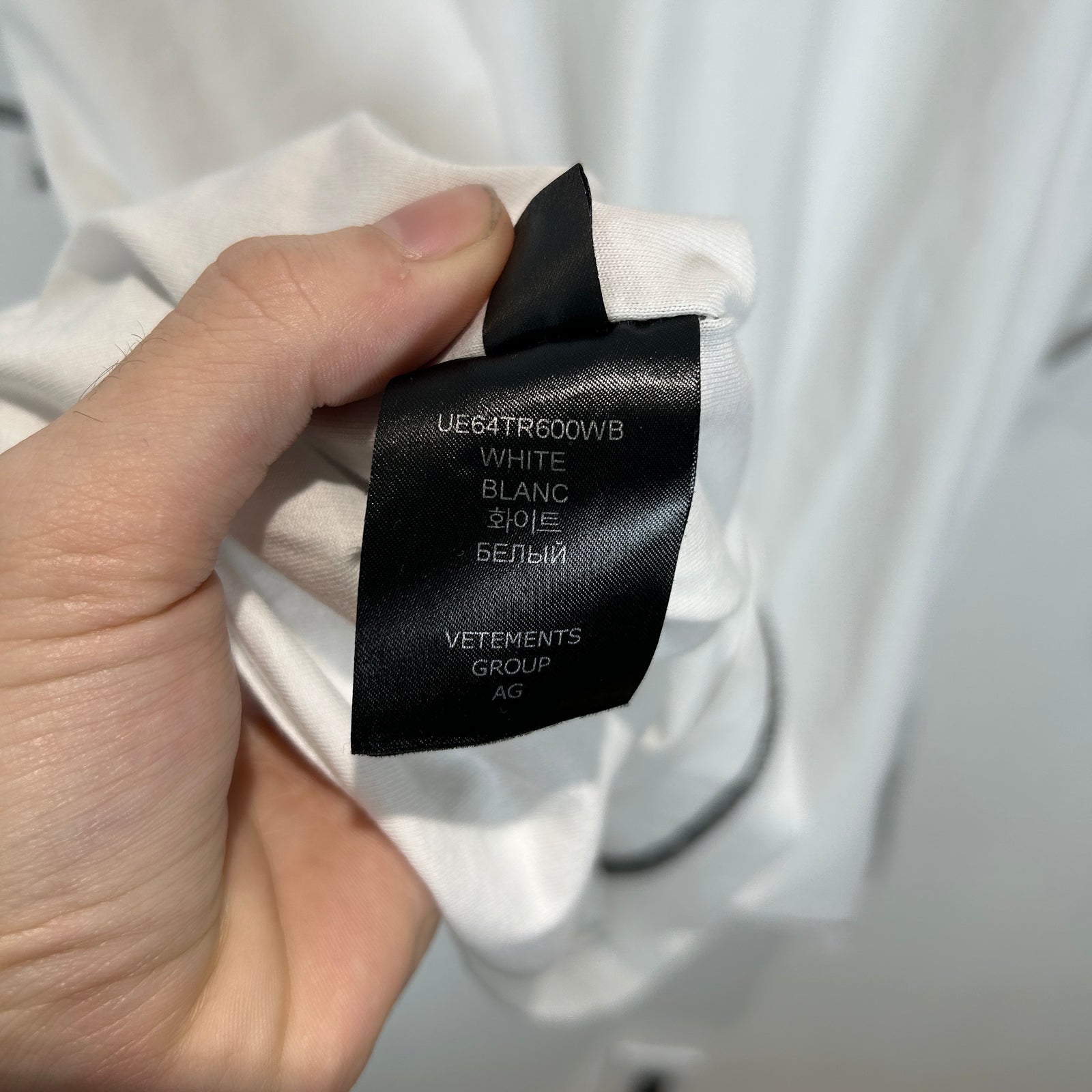 Vetements White Inside Out Logo T-Shirt Size M