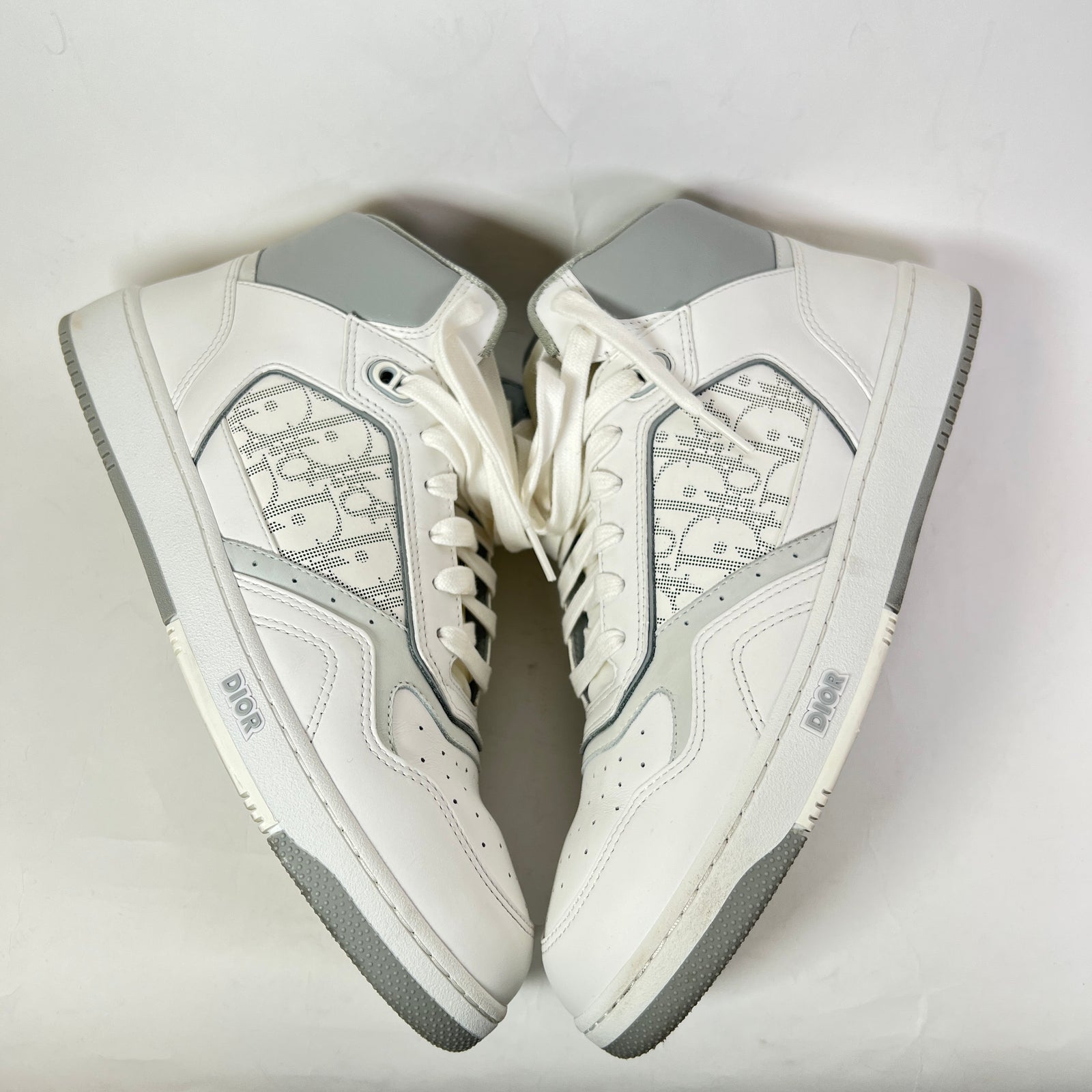 Dior B27 White/Grey Oblique Uptown Mid-Top Sneaker Size 45
