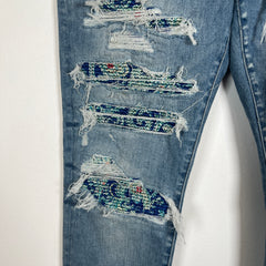 Amiri Silk PJ Thrasher Lightwash Jeans Size 38