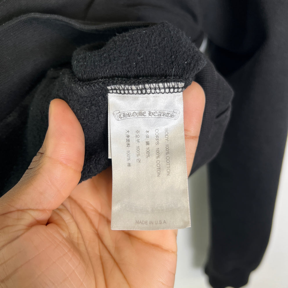 Chrome Hearts Black Vertical Logo Hoodie Size L
