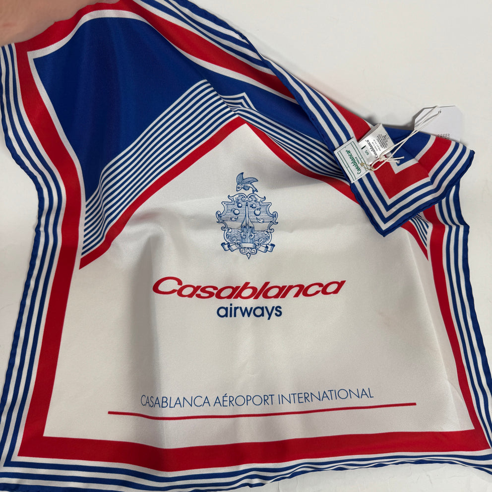 Casablanca Blue/Red Silk Scarf
