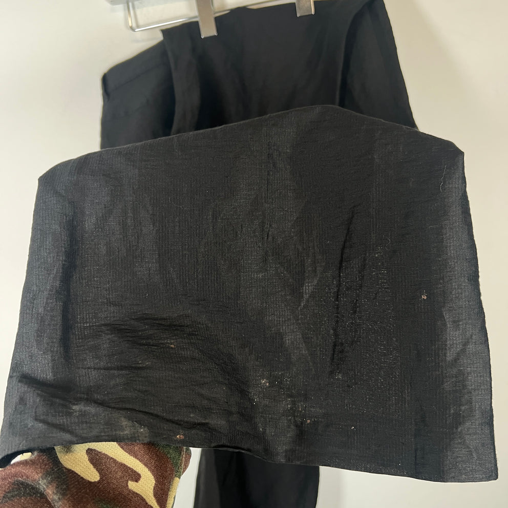 Rick Owens Black Linen Bolan Cut Pants Size 32