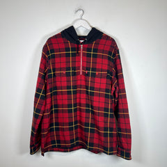 Supreme Hooded Plaid Half Zip Flannel Size XL