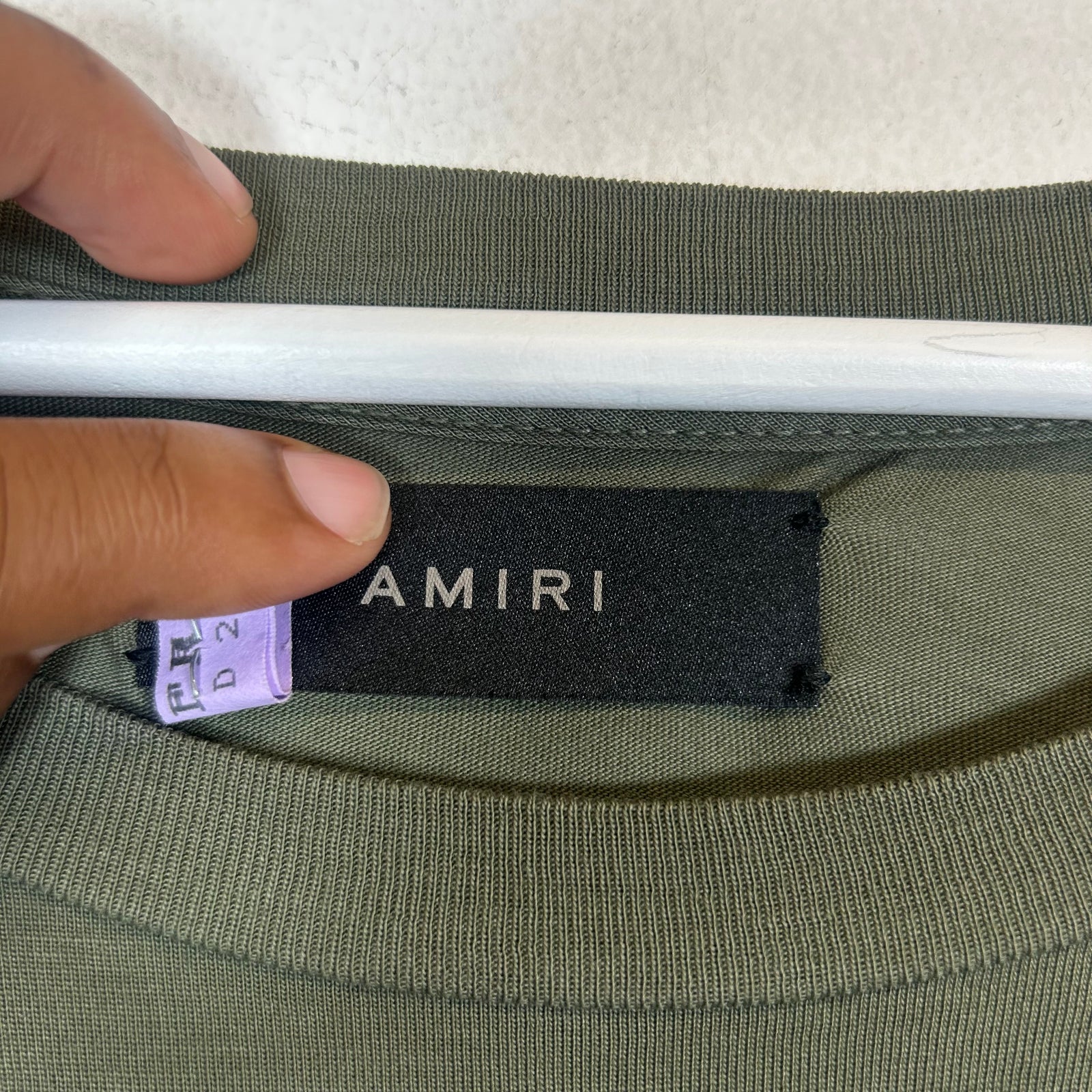 Amiri Olive/Orange Logo T-Shirt Size XXL