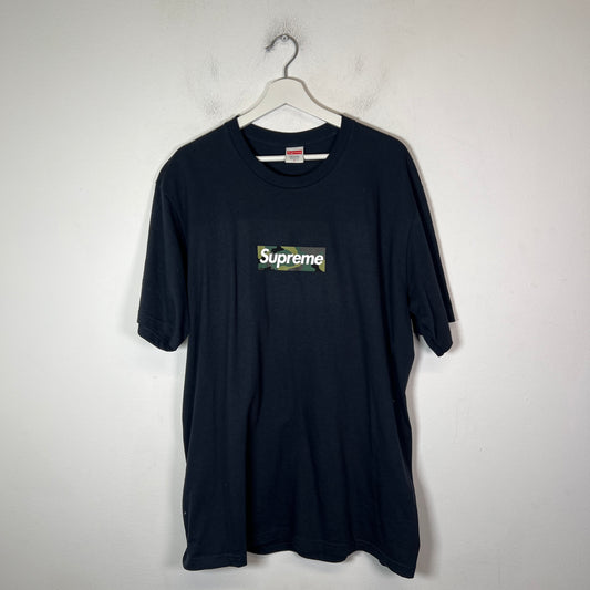 Supreme Navy Camo Box Logo T-Shirt Size L