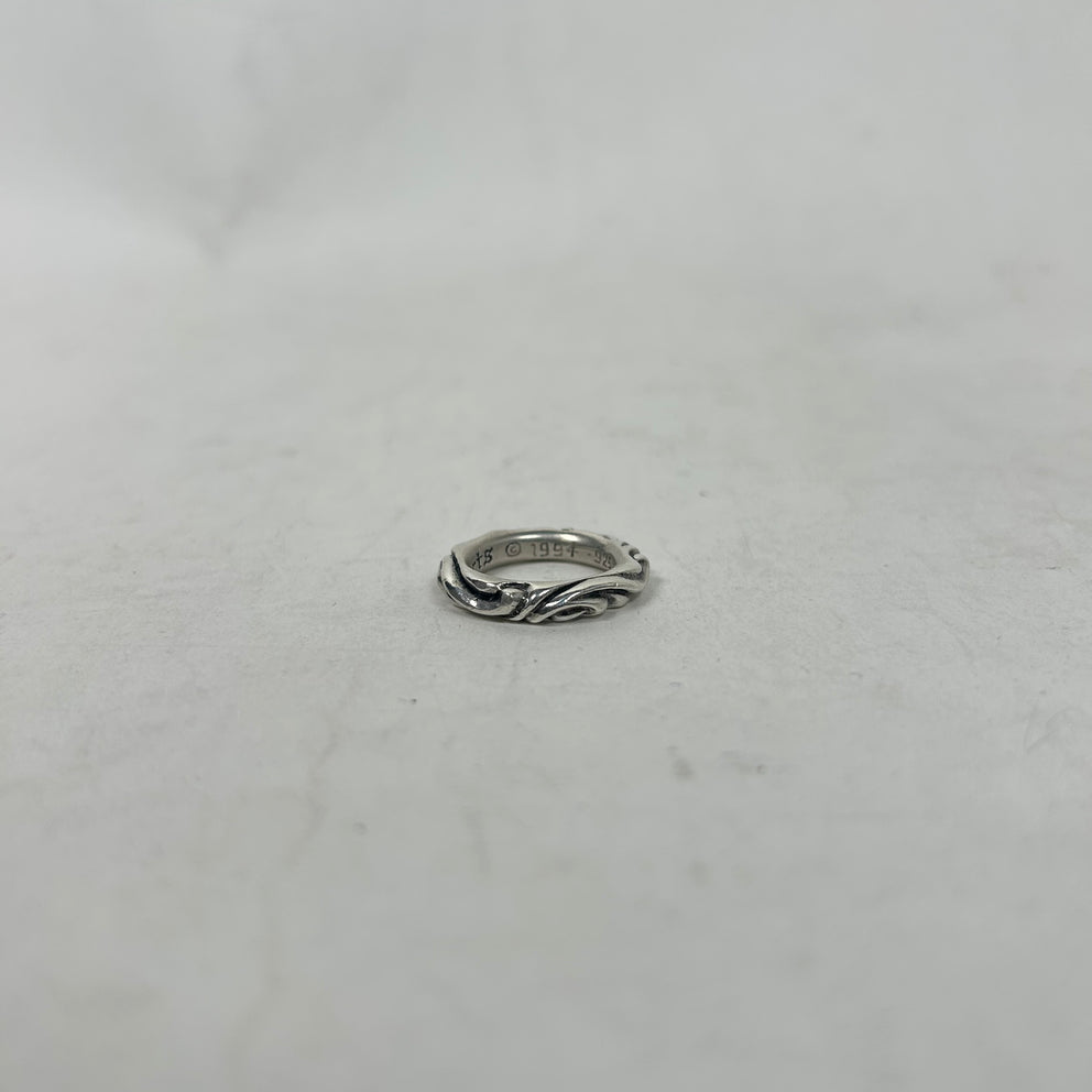 Chrome Hearts Silver Scroll Ring Size 6