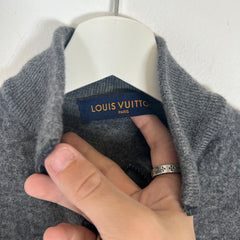 Louis Vuitton Grey Damier Wool Zip Up Size S