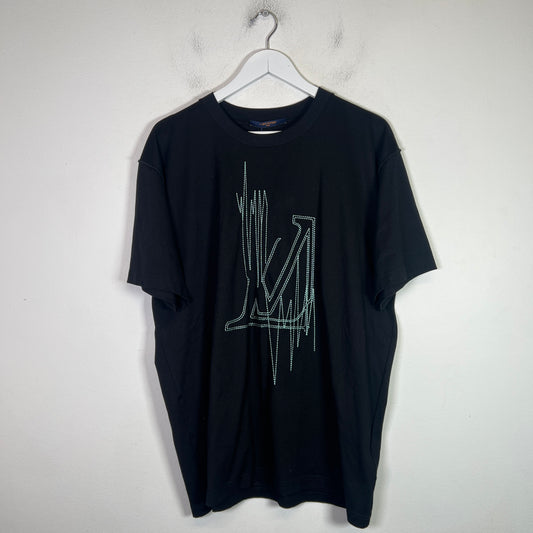 Louis Vuitton Black Frequency Embroidered T-Shirt Size L