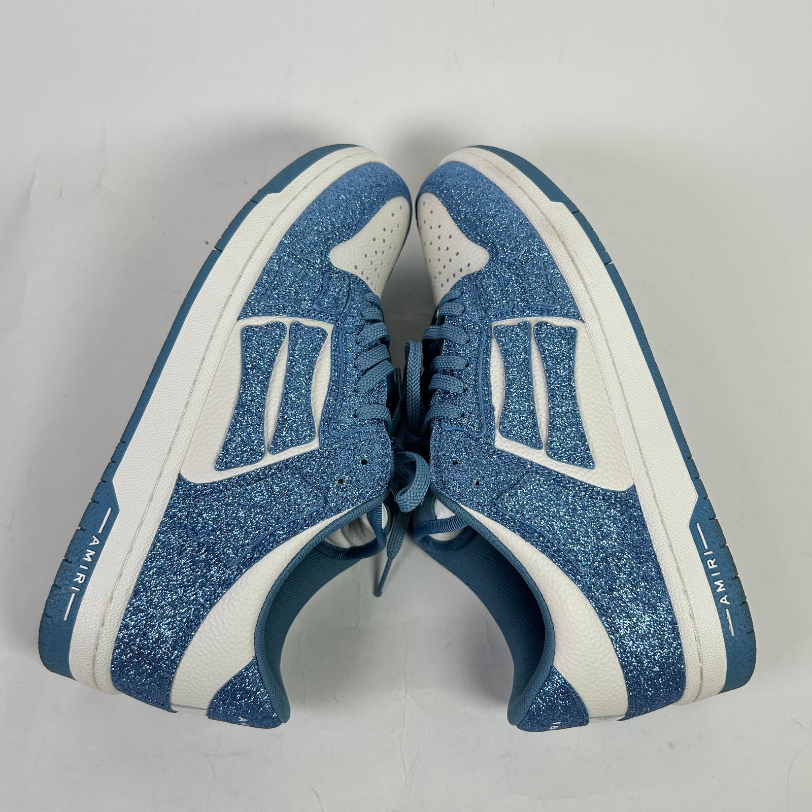 Amiri Blue Shimmer Skeleton Low-Top Sneakers