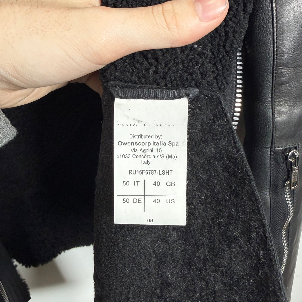 Rick Owens 'Mastodon' Black Sherling Leather Jacket Size L