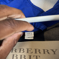 Burberry Brit Blue Hooded Trench Coat Size M