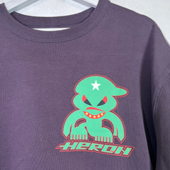 Heron Preston Purple Monster Logo T-Shirt Size XL
