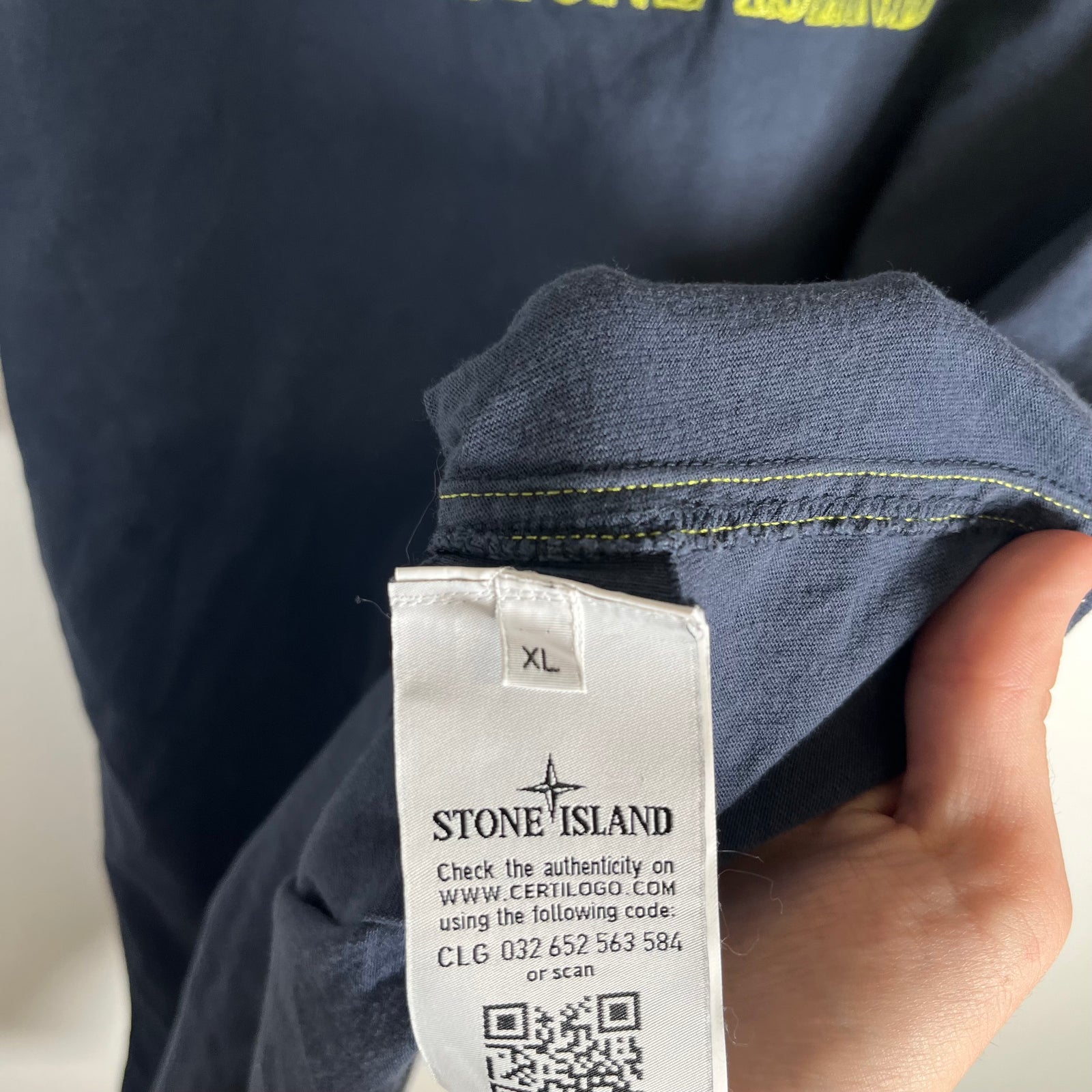Stone Island Navy Embroidered Logo Tee Size XL