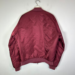 John Elliot Burgundy Nylon Bomber Jacket Size L