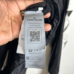Stone Island Black Garment Dyed Crinkle Reps R-NY Hooded Jacket Size M