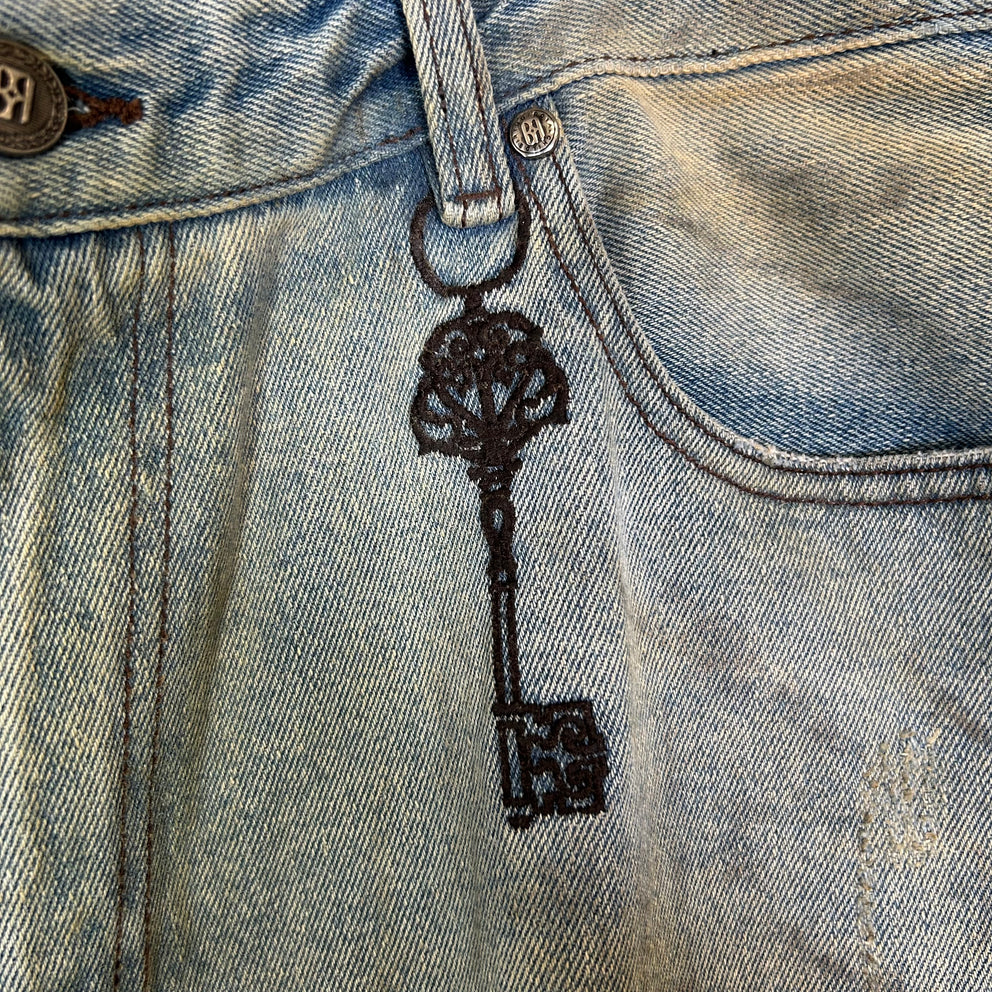 Birth of Royal Child Dirty-Washed Waxed Baggy Jeans