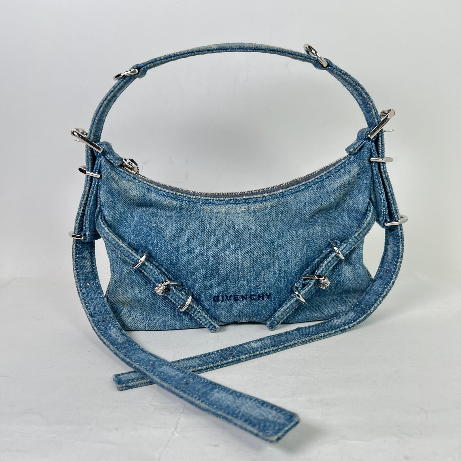 Givenchy Washed Denim Voyou Mini Shoulder Bag
