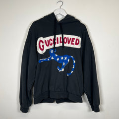 Gucci Black Loved Chainstitch Hoodie Sz L
