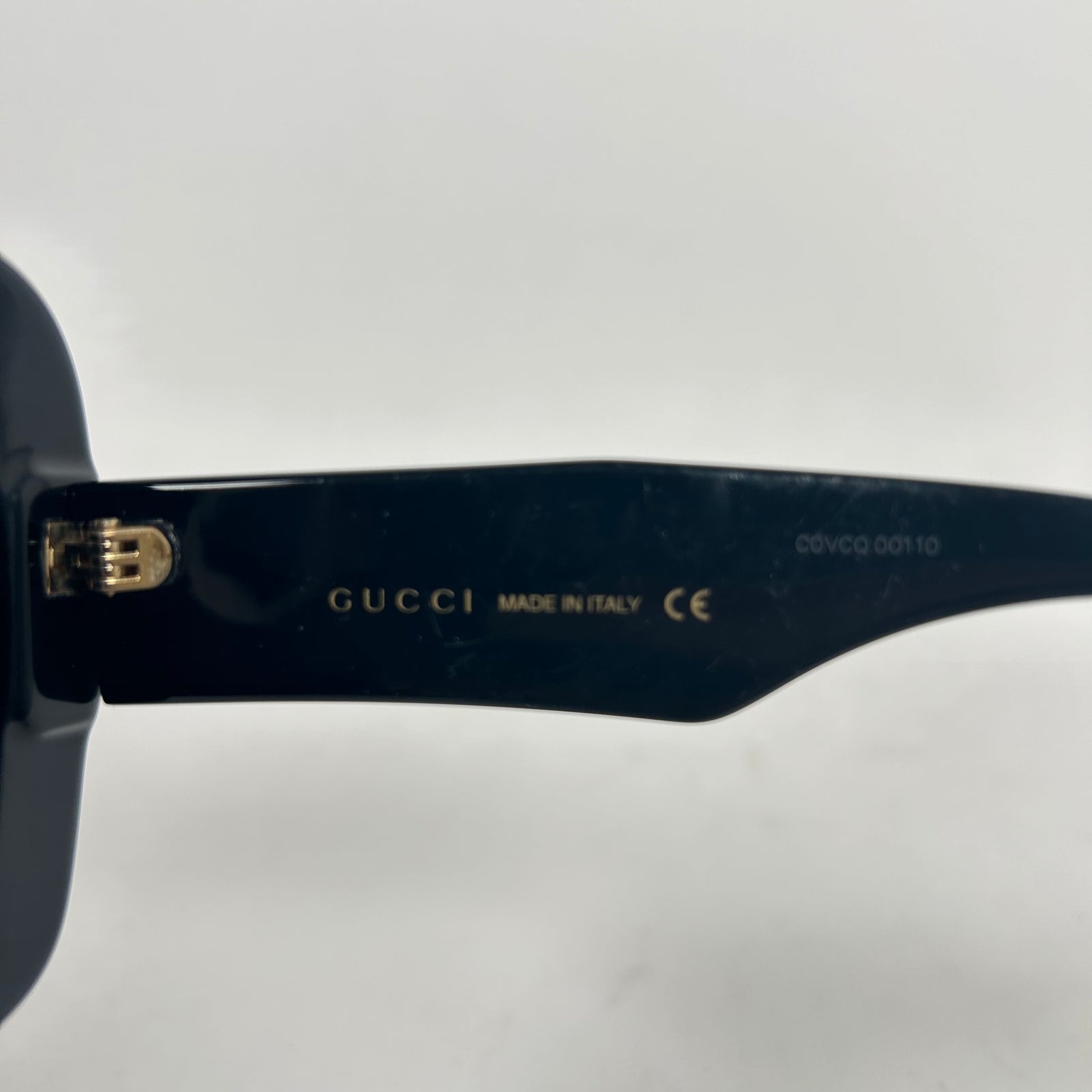 Gucci Black/White Acetate Square Sunglasses