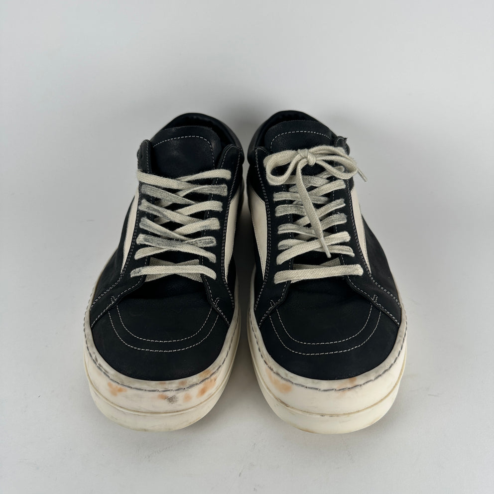 Rick Owens Black/Milk Vintage Low Top Sneakers Size 44