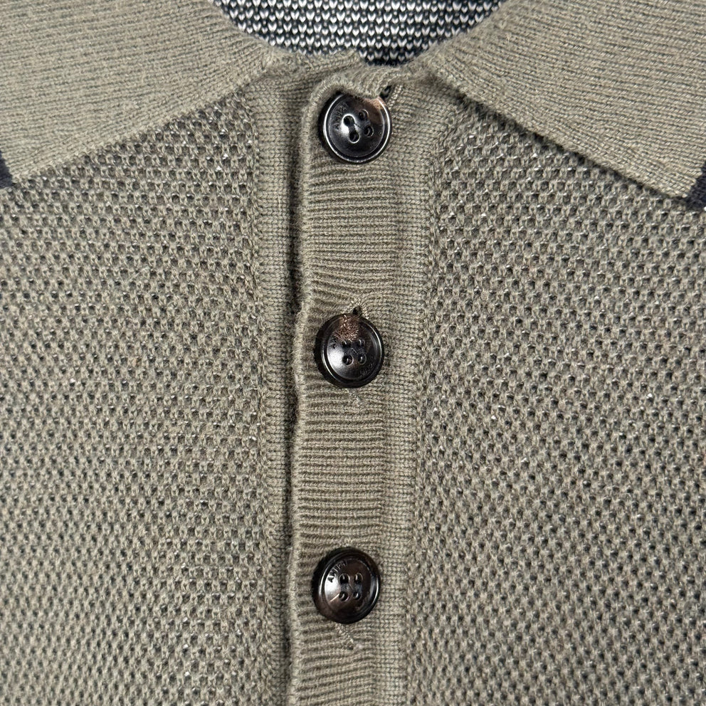 Amiri Brown Knit Polo Size XXL