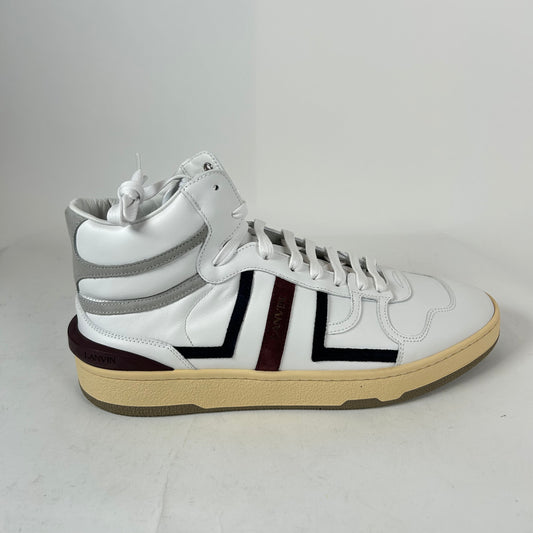 Lanvin x A Ma Maniere White/Maroon Clay High-Top Sneaker Size 43