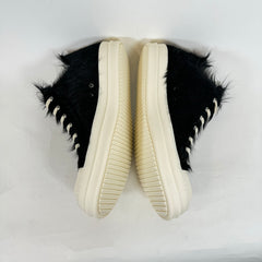 Rick Owens Black Pony Hair Low Ramones Size 47