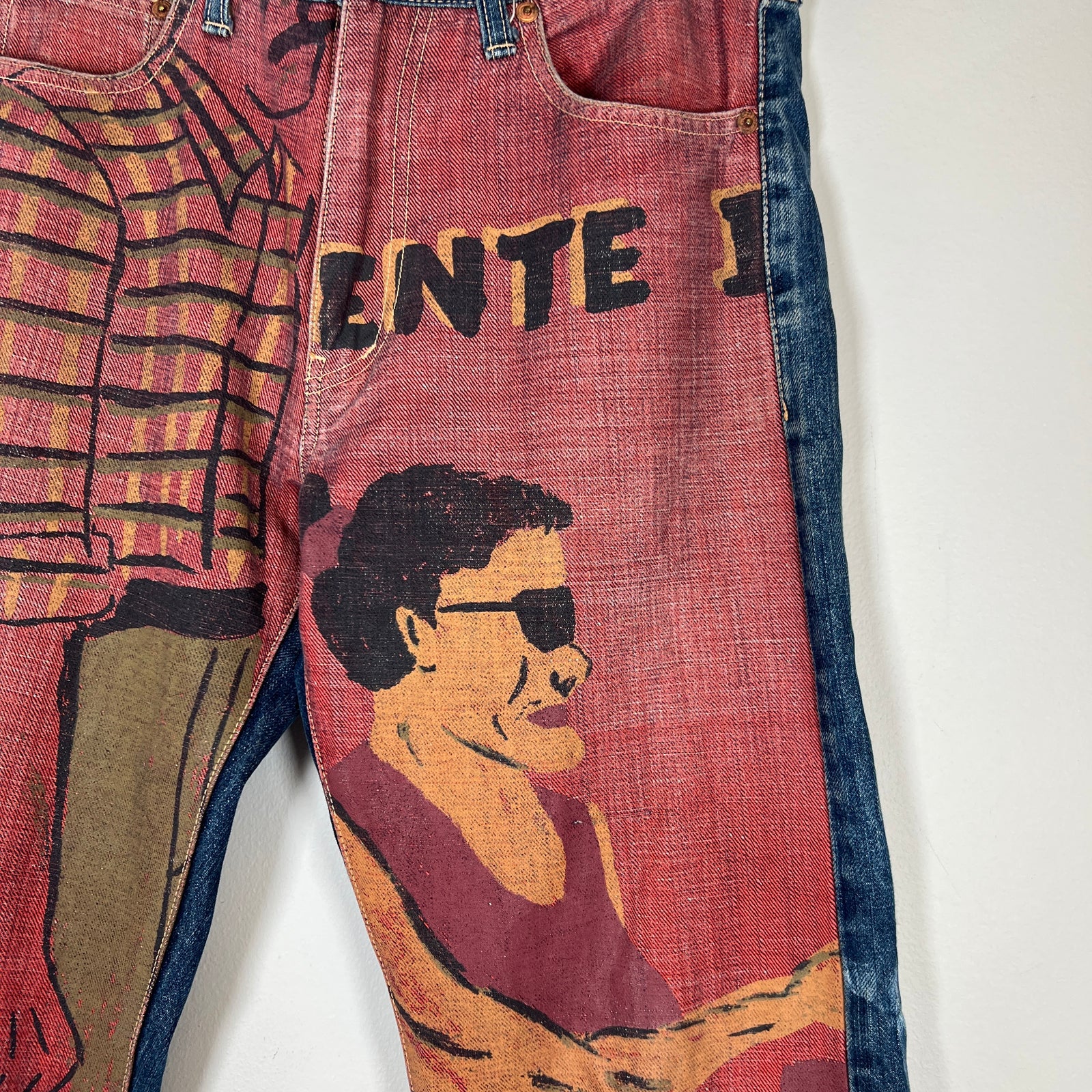 Comme Des Garcons Cuba Painted Denim Jeans Size Small