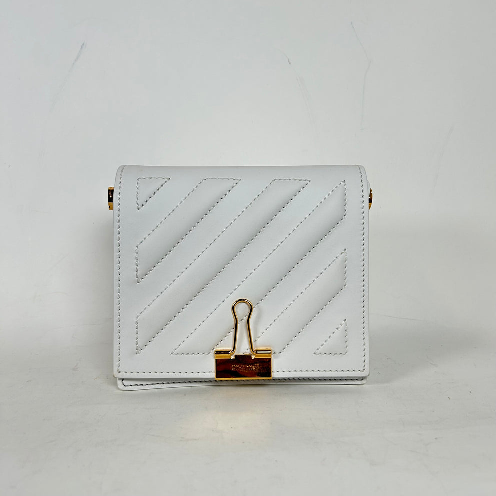 Off-White Binder Clip White Crossbody Bag