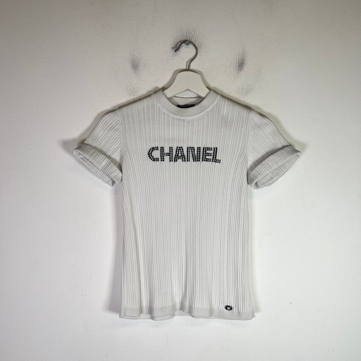 Chanel 2021 Ribbed Knit Intarsia T-Shirt