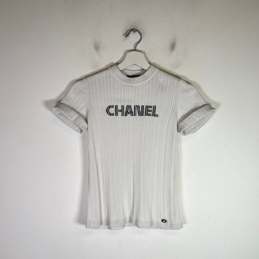 Chanel 2021 Ribbed Knit Intarsia T-Shirt