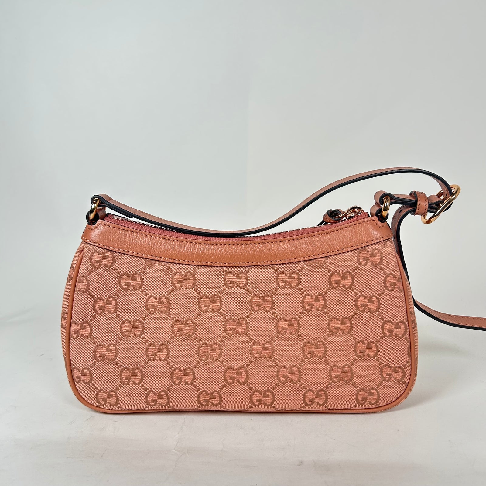 Gucci Pink Small GG Ophidia Canvas Shoulder Bag