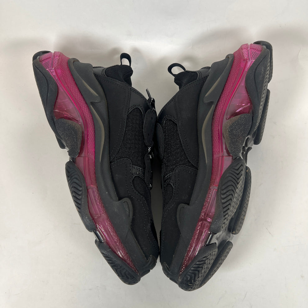 Balenciaga Black/Pink Triple S Sneaker Size 38