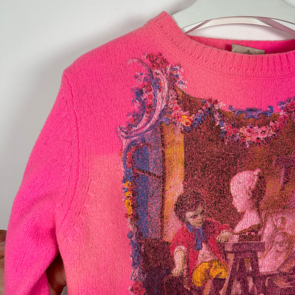 Vivienne Westwood Pink Graphic Knit Sweater Size M