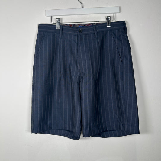 Junya Watanabe Navy Pinstripe Wool Shorts Size M