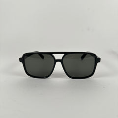Saint Laurent Black Square Aviator Sunglasses