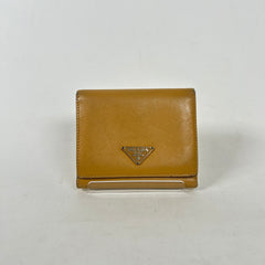 Prada Yellow Saffiano Trifold Wallet