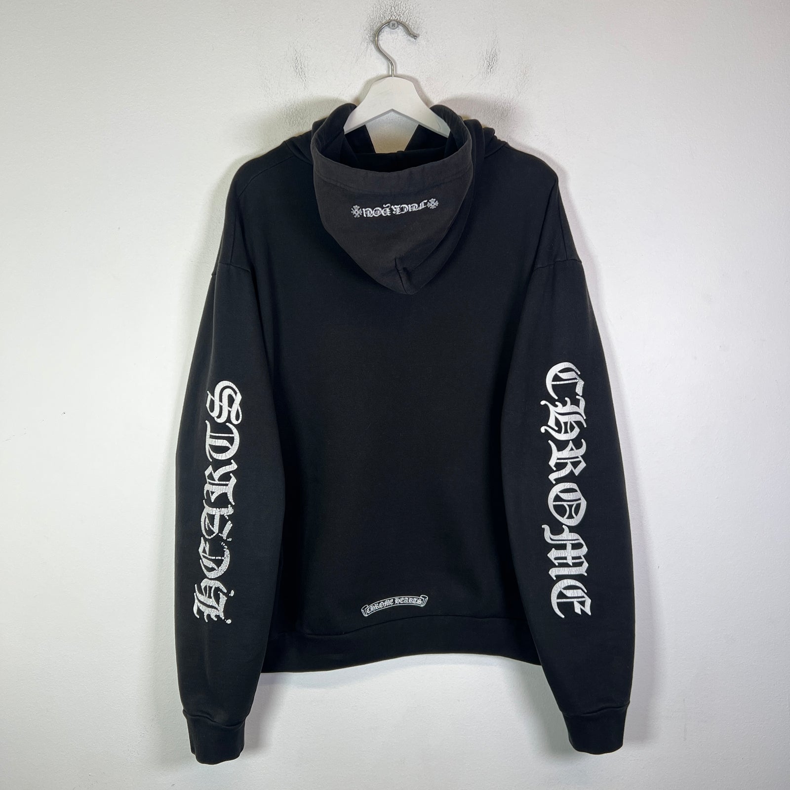 Chrome Hearts Black Vertical Logo Hoodie Size L