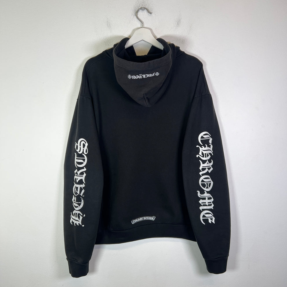 Chrome Hearts Black Vertical Logo Hoodie Size L