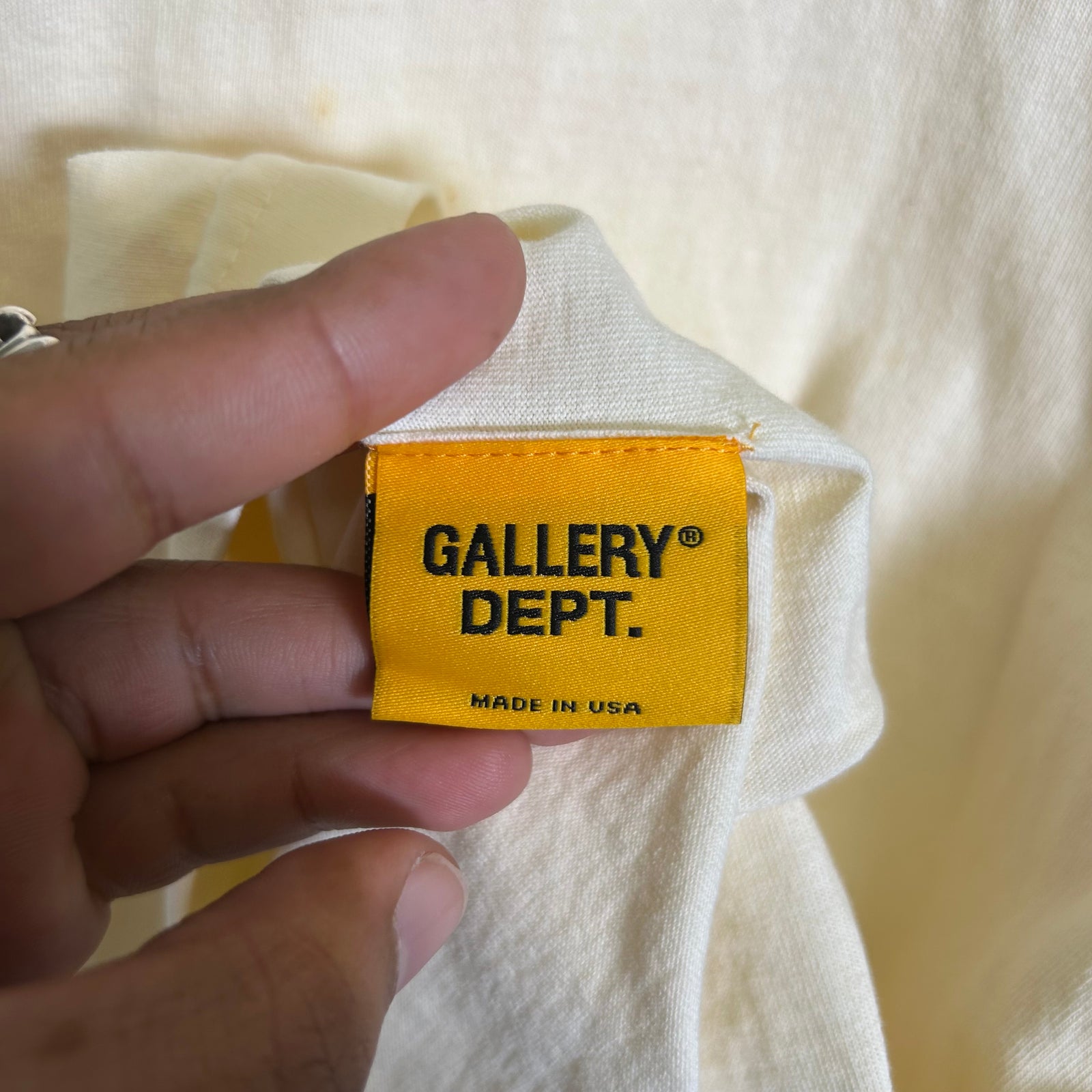Gallery Dept Cream/Orange Souvenir Logo T-Shirt Size L