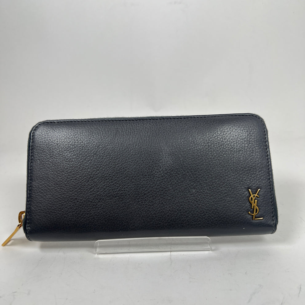 Saint Laurent Grey Zip-Around Wallet