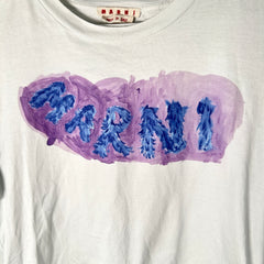 Marni White Watercolor Logo T-Shirt Size M